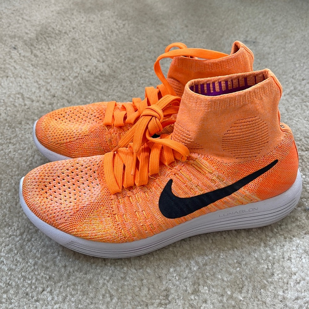 Nike Womens Lunarepic Flyknit 818677-801 Orange Running Shoes Sneakers Size 8.5